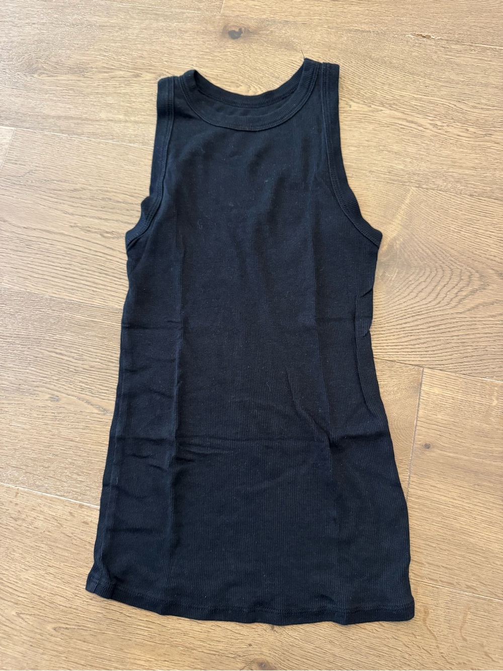 a new day Black Ribbed Tank - Slim Sleeveless Tank Top